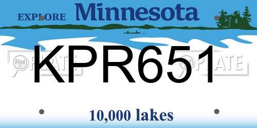 KPR651 Minnesota License Plate