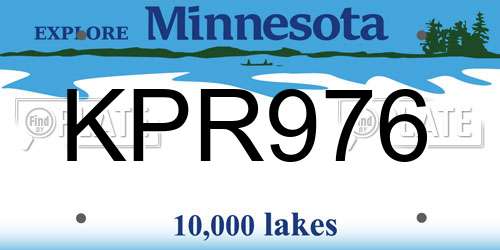 KPR976 Minnesota License Plate