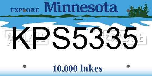 KPS5335 Minnesota License Plate