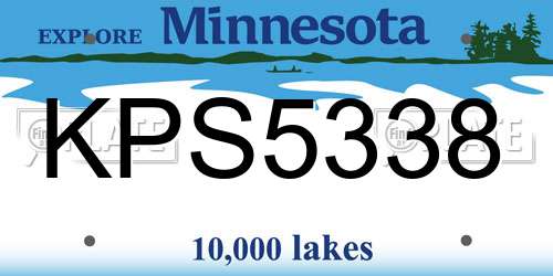 KPS5338 Minnesota License Plate