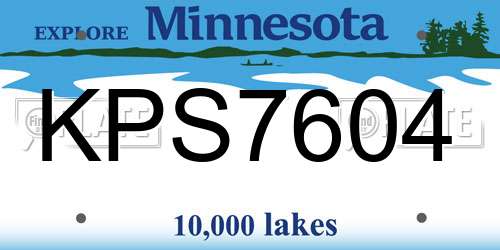 KPS7604 Minnesota License Plate
