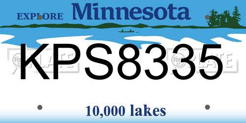 KPS8335 Minnesota License Plate