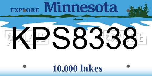 KPS8338 Minnesota License Plate
