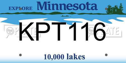 KPT116 Minnesota License Plate
