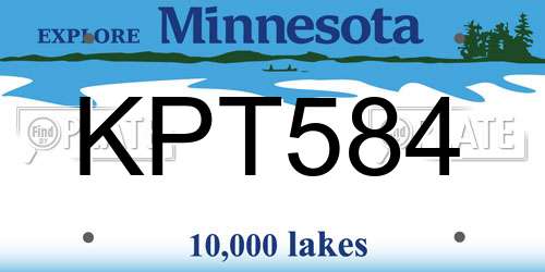 KPT584 Minnesota License Plate