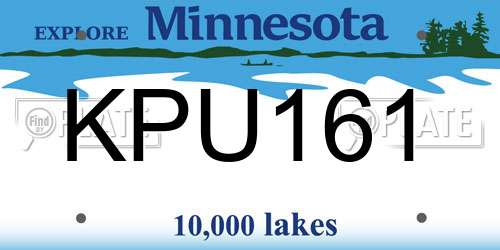 KPU161 Minnesota License Plate