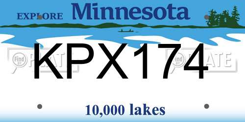 KPX174 Minnesota License Plate