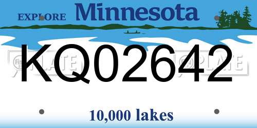 KQ02642 Minnesota License Plate