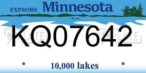 KQ07642 Minnesota License Plate