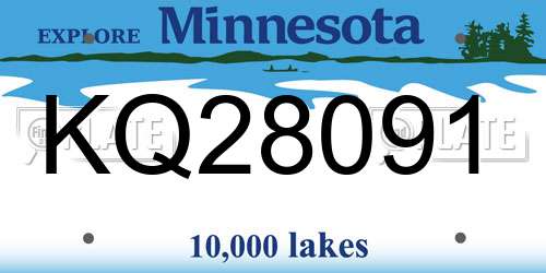KQ28091 Minnesota License Plate