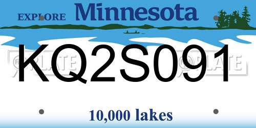 KQ2S091 Minnesota License Plate