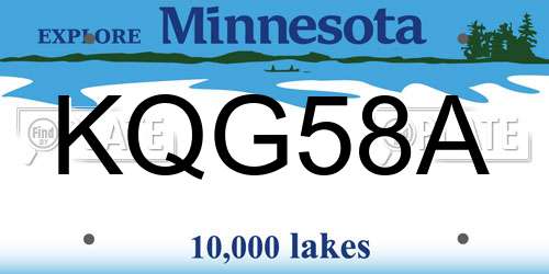 KQG58A Minnesota License Plate