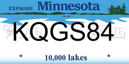 KQGS84 Minnesota License Plate