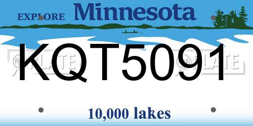 KQT5091 Minnesota License Plate