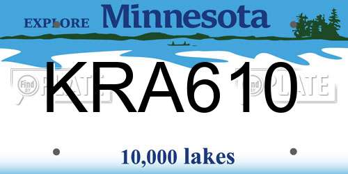 KRA610 Minnesota License Plate