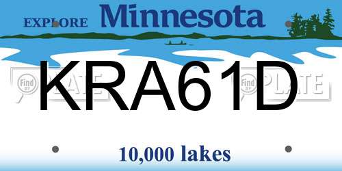 KRA61D Minnesota License Plate