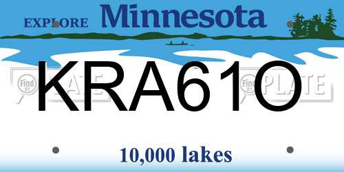 KRA61O Minnesota License Plate