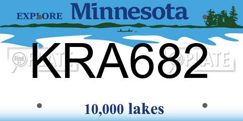 KRA682 Minnesota License Plate