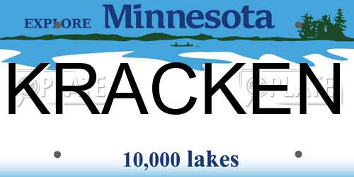 KRACKEN Minnesota License Plate