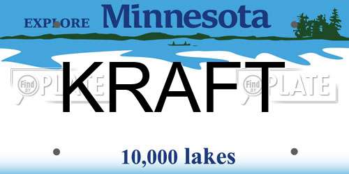 KRAFT Minnesota License Plate
