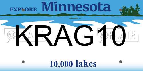 KRAG10 Minnesota License Plate