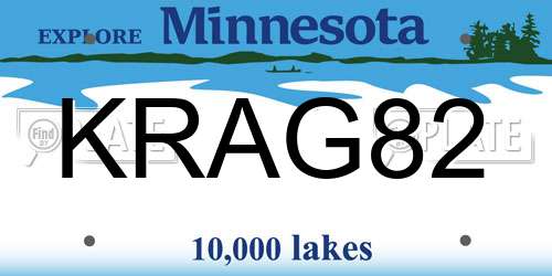 KRAG82 Minnesota License Plate