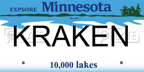 KRAKEN Minnesota License Plate