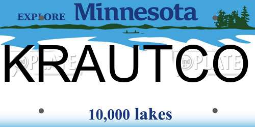 KRAUTCO Minnesota License Plate