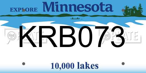 KRB073 Minnesota License Plate