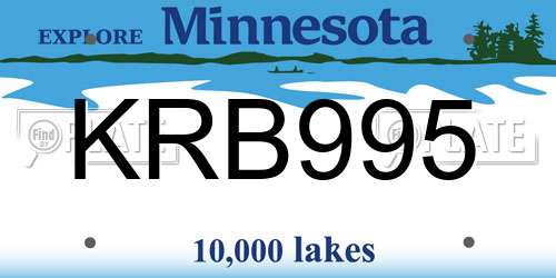KRB995 Minnesota License Plate