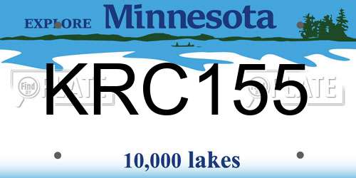 KRC155 Minnesota License Plate