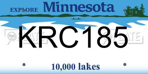 KRC185 Minnesota License Plate