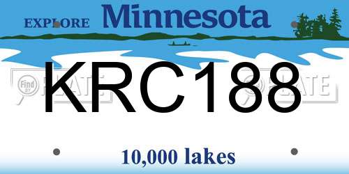 KRC188 Minnesota License Plate