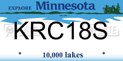 KRC18S Minnesota License Plate