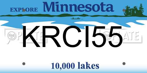 KRCI55 Minnesota License Plate