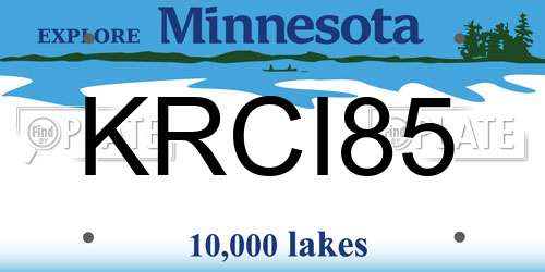 KRCI85 Minnesota License Plate