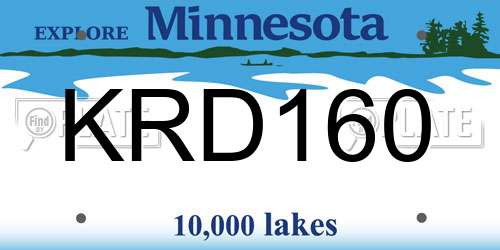 KRD160 Minnesota License Plate