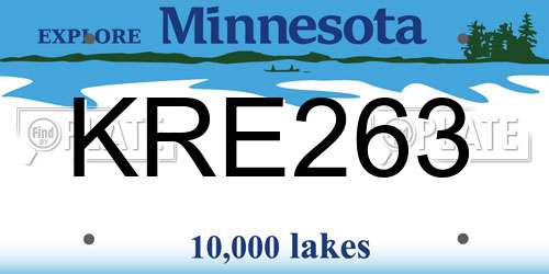 KRE263 Minnesota License Plate