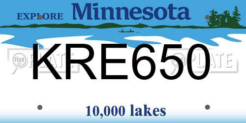 KRE650 Minnesota License Plate