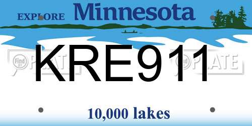 KRE911 Minnesota License Plate
