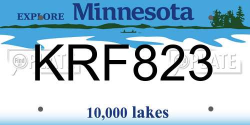 KRF823 Minnesota License Plate
