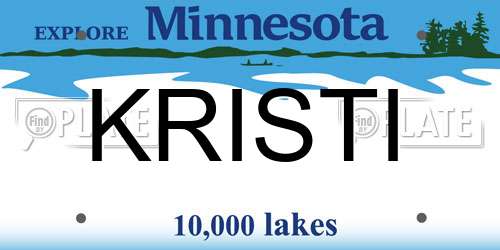KRISTI Minnesota License Plate