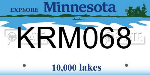 KRM068 Minnesota License Plate