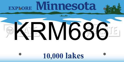 KRM686 Minnesota License Plate