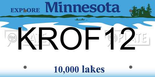 KROF12 Minnesota License Plate