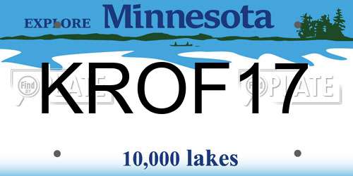 KROF17 Minnesota License Plate