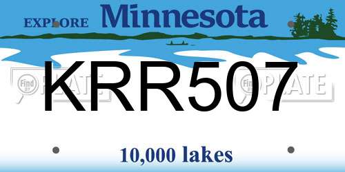 KRR507 Minnesota License Plate