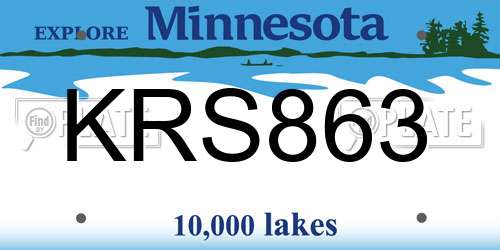 KRS863 Minnesota License Plate