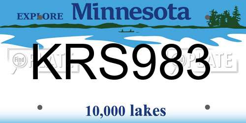KRS983 Minnesota License Plate