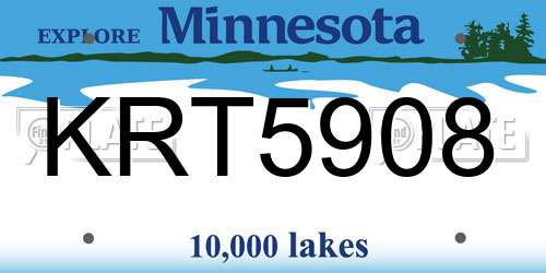 KRT5908 Minnesota License Plate